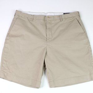 Polo by Ralph Lauren Stretch Classic Fit Khaki Flat Front Shorts Size 40
